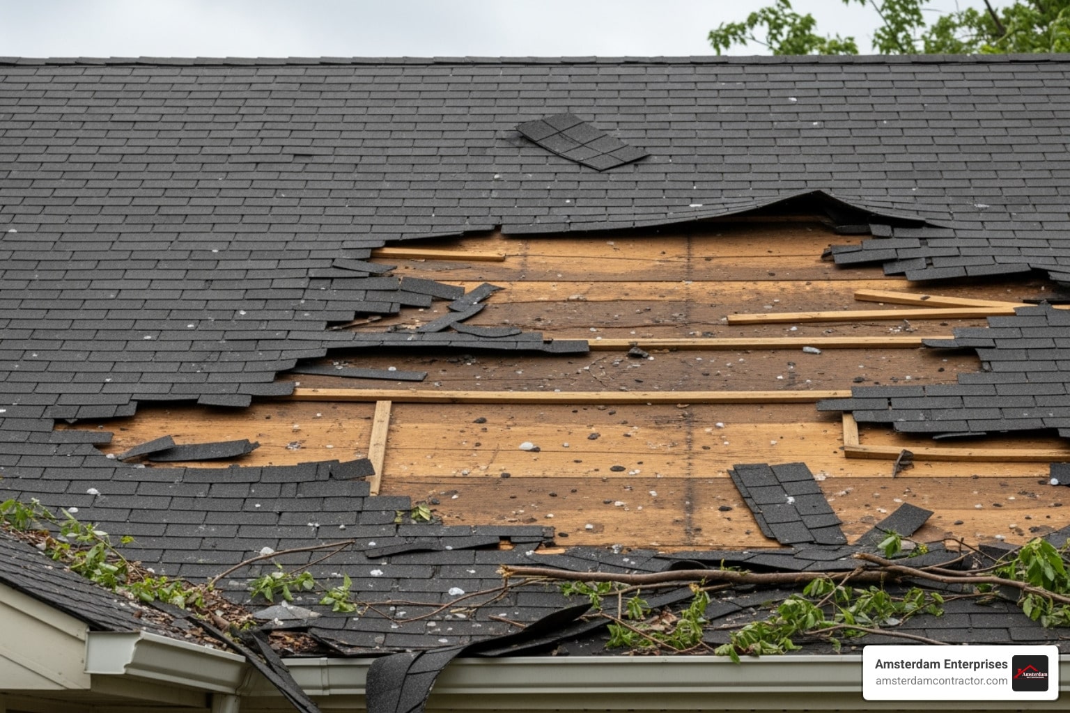 hail and wind damage to roof