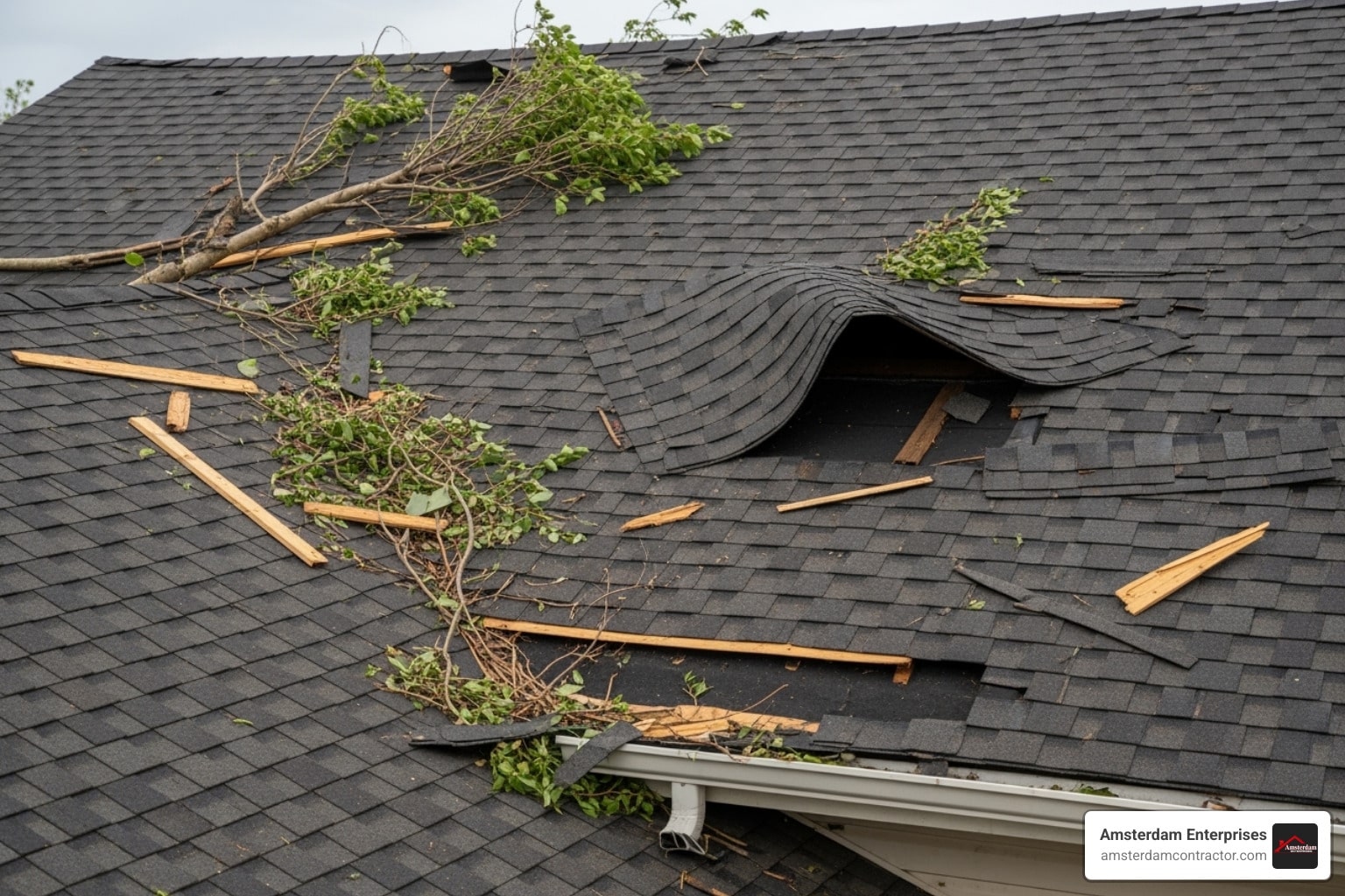 wind damage roof fix