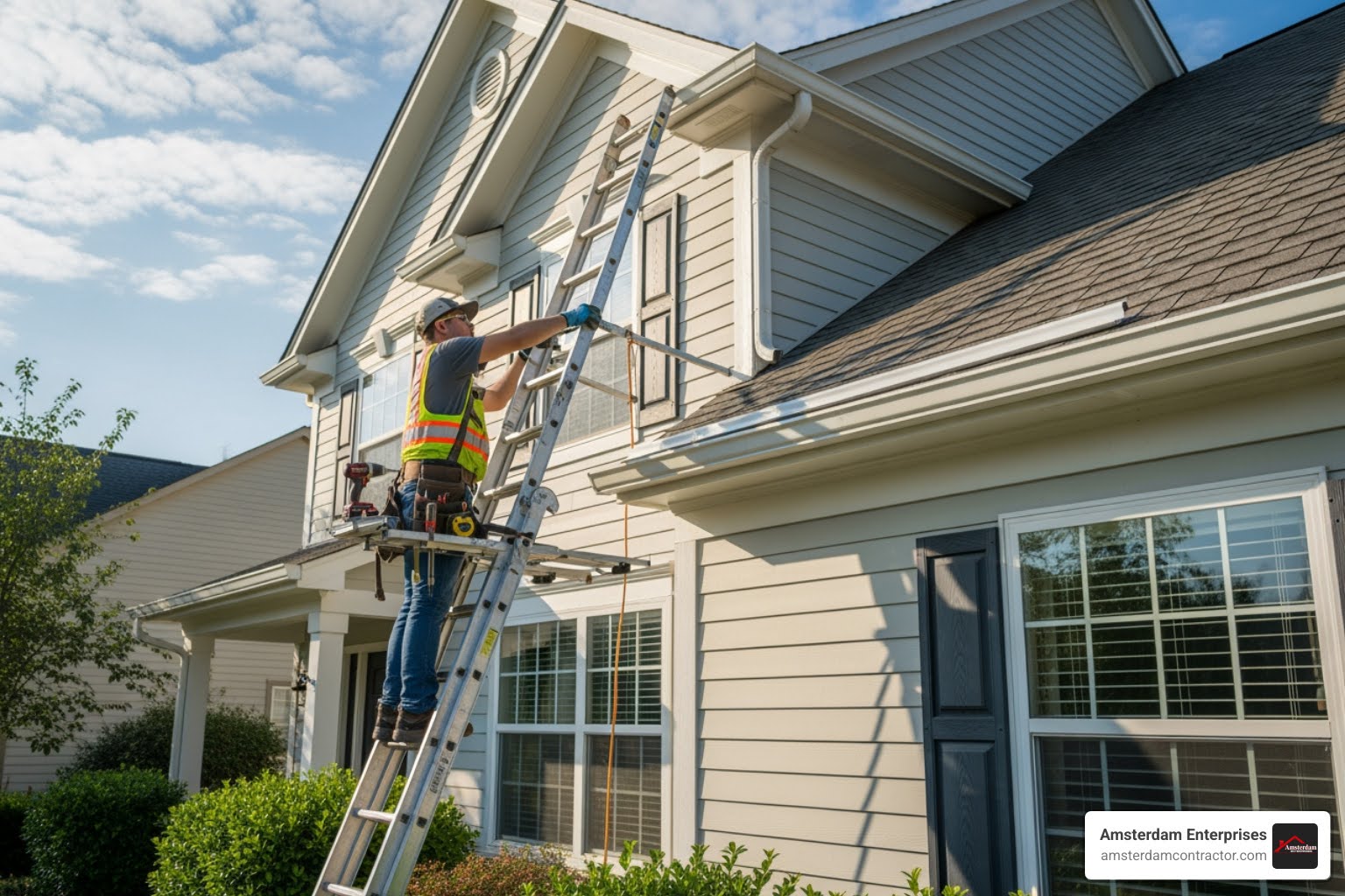 gutter installation on residential home - gutter contractors in my area